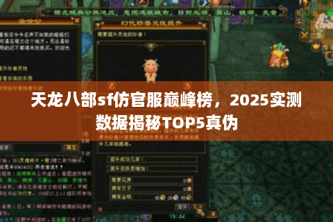 天龙八部sf仿官服巅峰榜，2025实测数据揭秘TOP5真伪