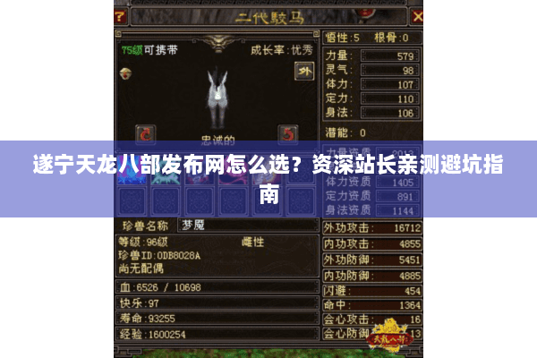 遂宁天龙八部发布网怎么选？资深站长亲测避坑指南