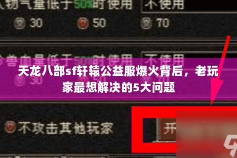 天龙八部sf轩辕公益服爆火背后,老玩家最想解决的5大问题 天龙八部sf轩辕公益服爆火背后,老玩家最想解决的5大问题