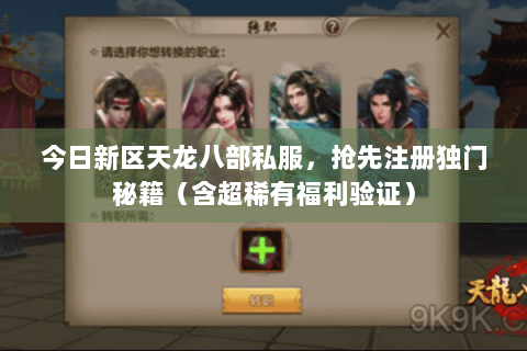 今日新区天龙八部私服，抢先注册独门秘籍（含超稀有福利验证）