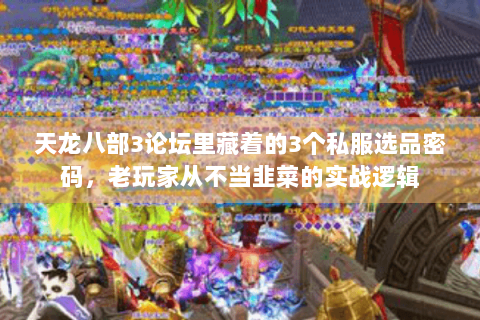 天龙八部3论坛里藏着的3个私服选品密码,老玩家从不当韭菜的实战逻辑 天龙八部3论坛里藏着的3个私服选品密码,老玩家从不当韭菜的实战逻辑