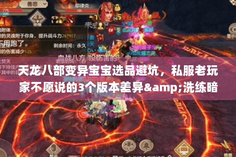 天龙八部变异宝宝选品避坑，私服老玩家不愿说的3个版本差异&洗练暗逻辑