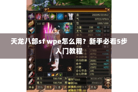 天龙八部sf wpe怎么用?新手必看5步入门教程 天龙八部sf wpe怎么用?新手必看5步入门教程