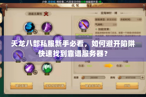 天龙八部私服新手必看，如何避开陷阱快速找到靠谱服务器？