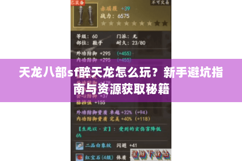天龙八部sf醉天龙怎么玩?新手避坑指南与资源获取秘籍 天龙八部sf醉天龙怎么玩?新手避坑指南与资源获取秘籍