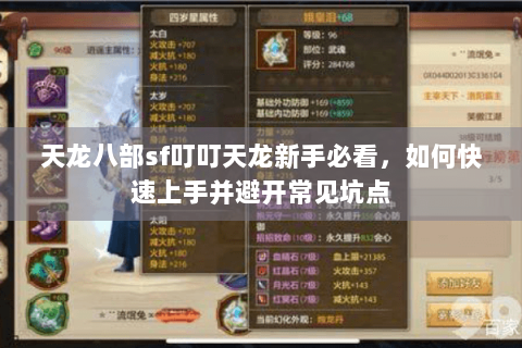 天龙八部sf叮叮天龙新手必看,如何快速上手并避开常见坑点 天龙八部sf叮叮天龙新手必看,如何快速上手并避开常见坑点