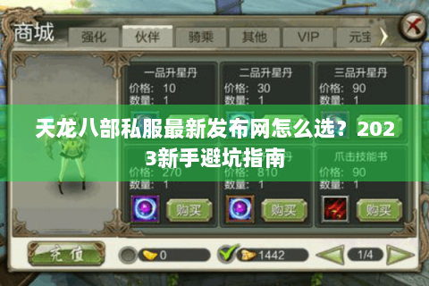天龙八部私服最新发布网怎么选？2023新手避坑指南