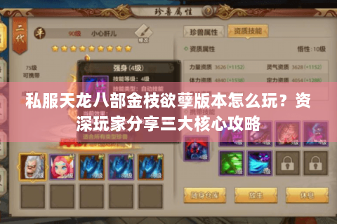 私服天龙八部金枝欲孽版本怎么玩？资深玩家分享三大核心攻略