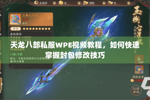 天龙八部私服WPE视频教程，如何快速掌握封包修改技巧