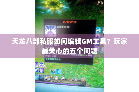天龙八部私服如何编辑GM工具？玩家最关心的五个问题