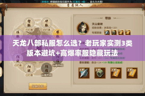 天龙八部私服怎么选？老玩家实测3类版本避坑+高爆率服隐藏玩法