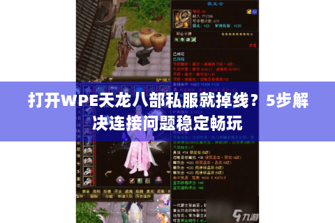 打开WPE天龙八部私服就掉线？5步解决连接问题稳定畅玩