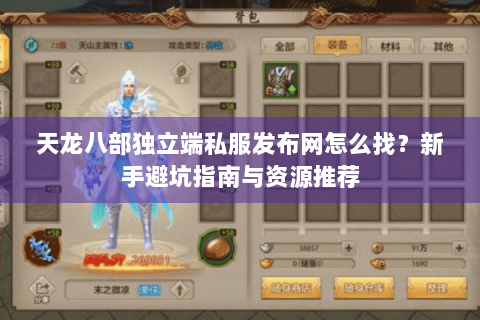 天龙八部独立端私服发布网怎么找？新手避坑指南与资源推荐