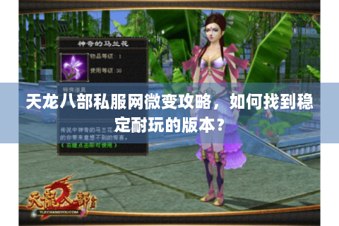 天龙八部私服网微变攻略,如何找到稳定耐玩的版本? 天龙八部私服网微变攻略,如何找到稳定耐玩的版本?