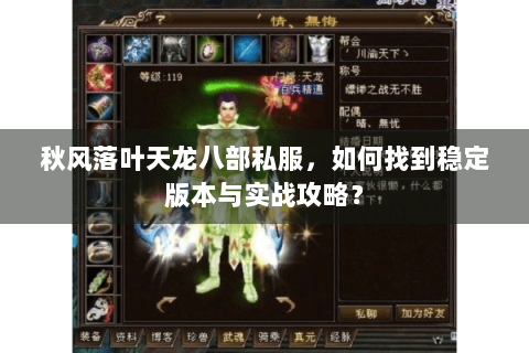 秋风落叶天龙八部私服，如何找到稳定版本与实战攻略？