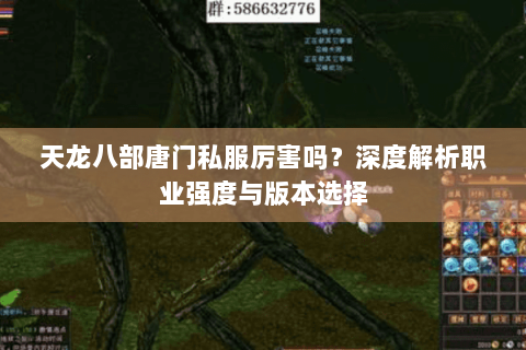 天龙八部唐门私服厉害吗?深度解析职业强度与版本选择 天龙八部唐门私服厉害吗?深度解析职业强度与版本选择