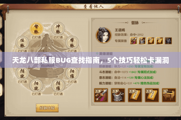 天龙八部私服BUG查找指南，5个技巧轻松卡漏洞