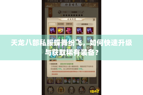 天龙八部私服蝶舞纷飞,如何快速升级与获取稀有装备? 天龙八部私服蝶舞纷飞,如何快速升级与获取稀有装备?