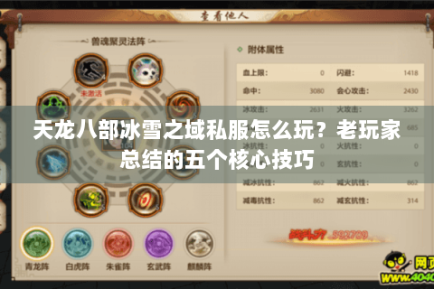 天龙八部冰雪之域私服怎么玩?老玩家总结的五个核心技巧 天龙八部冰雪之域私服怎么玩?老玩家总结的五个核心技巧