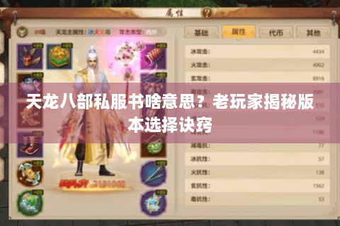 天龙八部私服书啥意思?老玩家揭秘版本选择诀窍 天龙八部私服书啥意思?老玩家揭秘版本选择诀窍