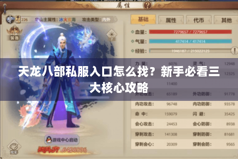 天龙八部私服入口怎么找?新手必看三大核心攻略 天龙八部私服入口怎么找?新手必看三大核心攻略