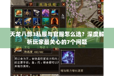 天龙八部3私服与官服怎么选？深度解析玩家最关心的7个问题