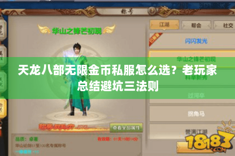 天龙八部无限金币私服怎么选?老玩家总结避坑三法则 天龙八部无限金币私服怎么选?老玩家总结避坑三法则