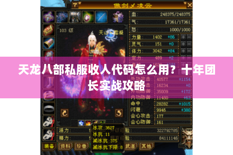 天龙八部私服收人代码怎么用？十年团长实战攻略