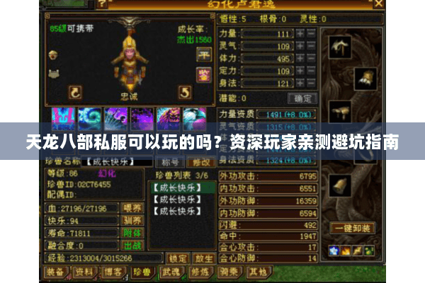 天龙八部私服可以玩的吗?资深玩家亲测避坑指南 天龙八部私服可以玩的吗?资深玩家亲测避坑指南