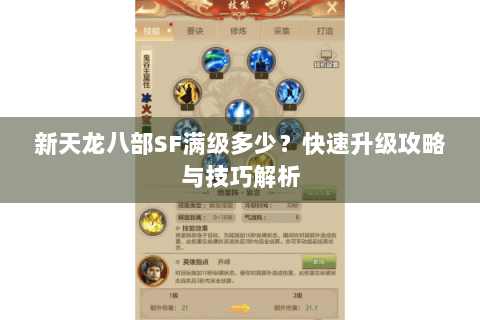 新天龙八部SF满级多少?快速升级攻略与技巧解析 新天龙八部SF满级多少?快速升级攻略与技巧解析