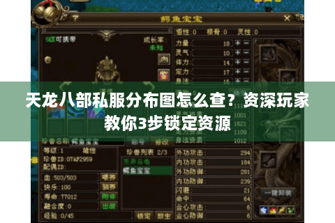 天龙八部私服分布图怎么查？资深玩家教你3步锁定资源