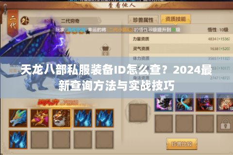 天龙八部私服装备ID怎么查?2024最新查询方法与实战技巧 天龙八部私服装备ID怎么查?2024最新查询方法与实战技巧