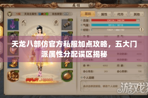 天龙八部仿官方私服加点攻略，五大门派属性分配误区揭秘