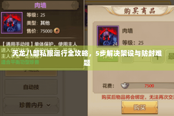 天龙八部私服运行全攻略,5步解决架设与防封难题 天龙八部私服运行全攻略,5步解决架设与防封难题