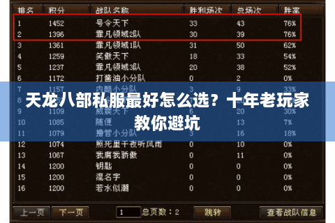 天龙八部私服最好怎么选？十年老玩家教你避坑