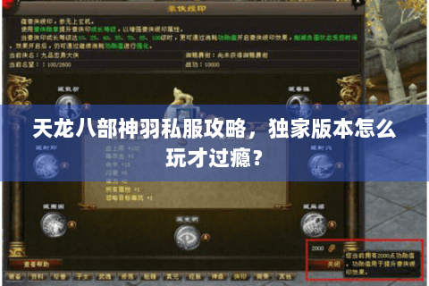天龙八部神羽私服攻略,独家版本怎么玩才过瘾? 天龙八部神羽私服攻略,独家版本怎么玩才过瘾?