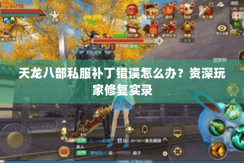 天龙八部私服补丁错误怎么办?资深玩家修复实录 天龙八部私服补丁错误怎么办?资深玩家修复实录