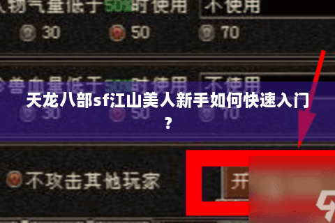 天龙八部sf江山美人新手如何快速入门？
