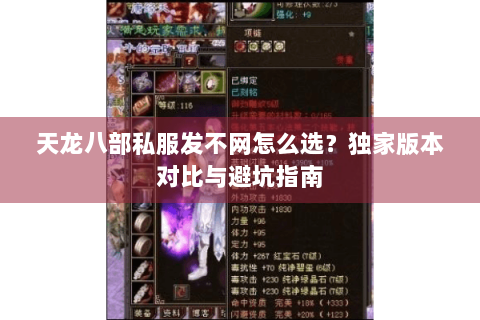 天龙八部私服发不网怎么选?独家版本对比与避坑指南 天龙八部私服发不网怎么选?独家版本对比与避坑指南