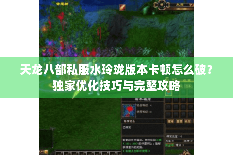 天龙八部私服水玲珑版本卡顿怎么破？独家优化技巧与完整攻略