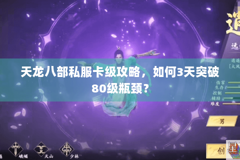 天龙八部私服卡级攻略,如何3天突破80级瓶颈? 天龙八部私服卡级攻略,如何3天突破80级瓶颈?