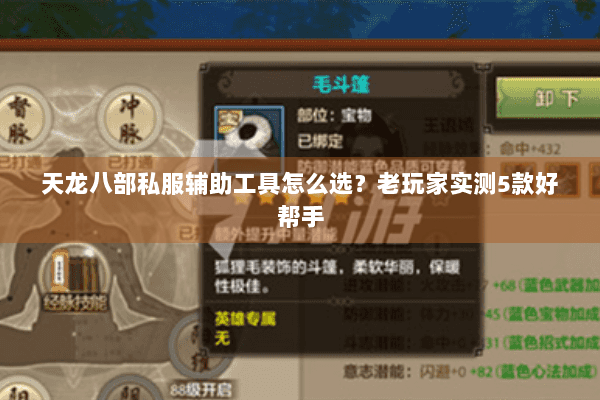 天龙八部私服辅助工具怎么选?老玩家实测5款好帮手 天龙八部私服辅助工具怎么选?老玩家实测5款好帮手