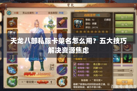 天龙八部私服卡菜名怎么用?五大技巧解决资源焦虑 天龙八部私服卡菜名怎么用?五大技巧解决资源焦虑