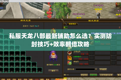 私服天龙八部最新辅助怎么选？实测防封技巧+效率翻倍攻略