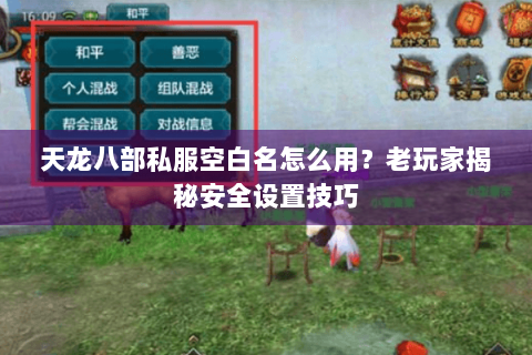 天龙八部私服空白名怎么用？老玩家揭秘安全设置技巧