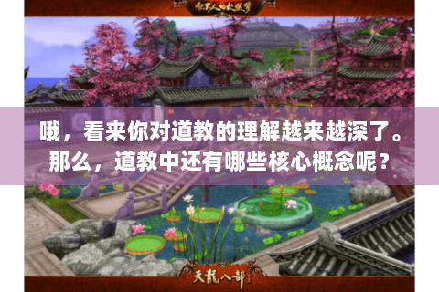 哦,看来你对道教的理解越来越深了。那么,道教中还有哪些核心概念呢? 哦,看来你对道教的理解越来越深了。那么,道教中还有哪些核心概念呢?