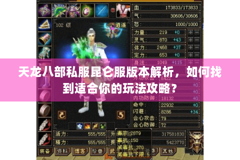 天龙八部私服昆仑服版本解析，如何找到适合你的玩法攻略？