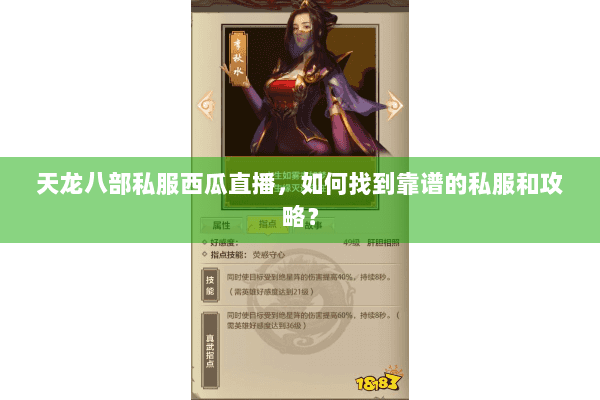 天龙八部私服西瓜直播，如何找到靠谱的私服和攻略？