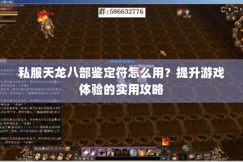 私服天龙八部鉴定符怎么用？提升游戏体验的实用攻略