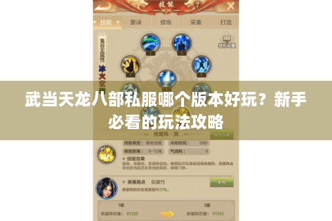 武当天龙八部私服哪个版本好玩？新手必看的玩法攻略
